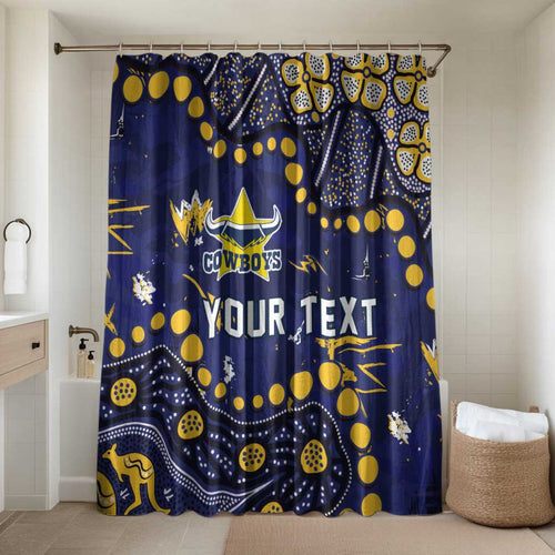 Personalized North Queensland Cowboys Bathroom Set Aboriginal Pattern with Graffiti Style Design