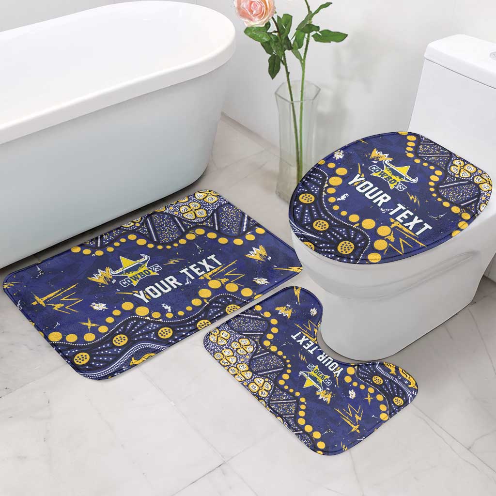 Personalized North Queensland Cowboys Bathroom Set Aboriginal Pattern with Graffiti Style Design