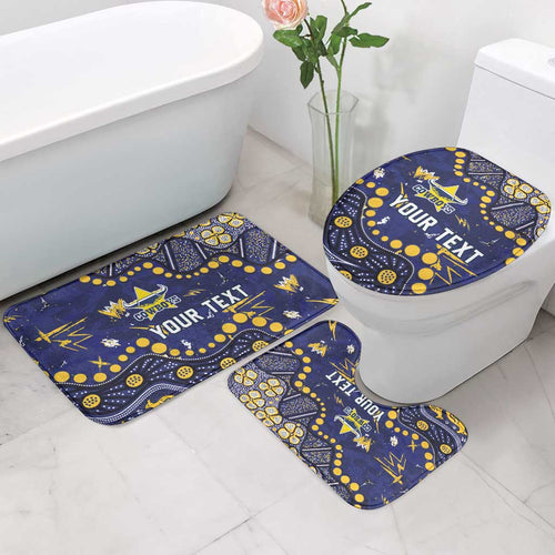 Personalized North Queensland Cowboys Bathroom Set Aboriginal Pattern with Graffiti Style Design