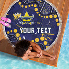 Personalized North Queensland Cowboys Beach Blanket Aboriginal Pattern with Graffiti Style Design