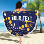 Personalized North Queensland Cowboys Beach Blanket Aboriginal Pattern with Graffiti Style Design