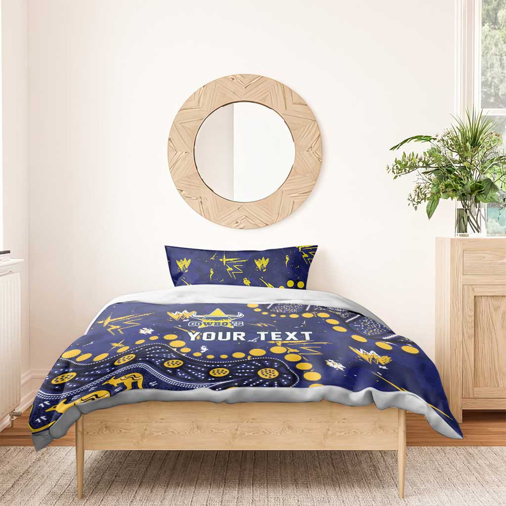 Personalized North Queensland Cowboys Bedding Set Aboriginal Pattern with Graffiti Style Design