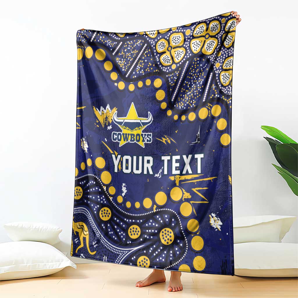Personalized North Queensland Cowboys Blanket Aboriginal Pattern with Graffiti Style Design