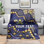 Personalized North Queensland Cowboys Blanket Aboriginal Pattern with Graffiti Style Design