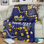 Personalized North Queensland Cowboys Blanket Aboriginal Pattern with Graffiti Style Design