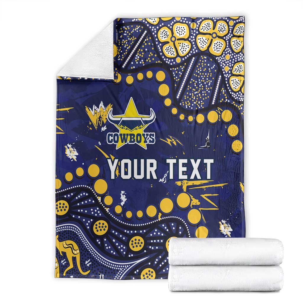 Personalized North Queensland Cowboys Blanket Aboriginal Pattern with Graffiti Style Design