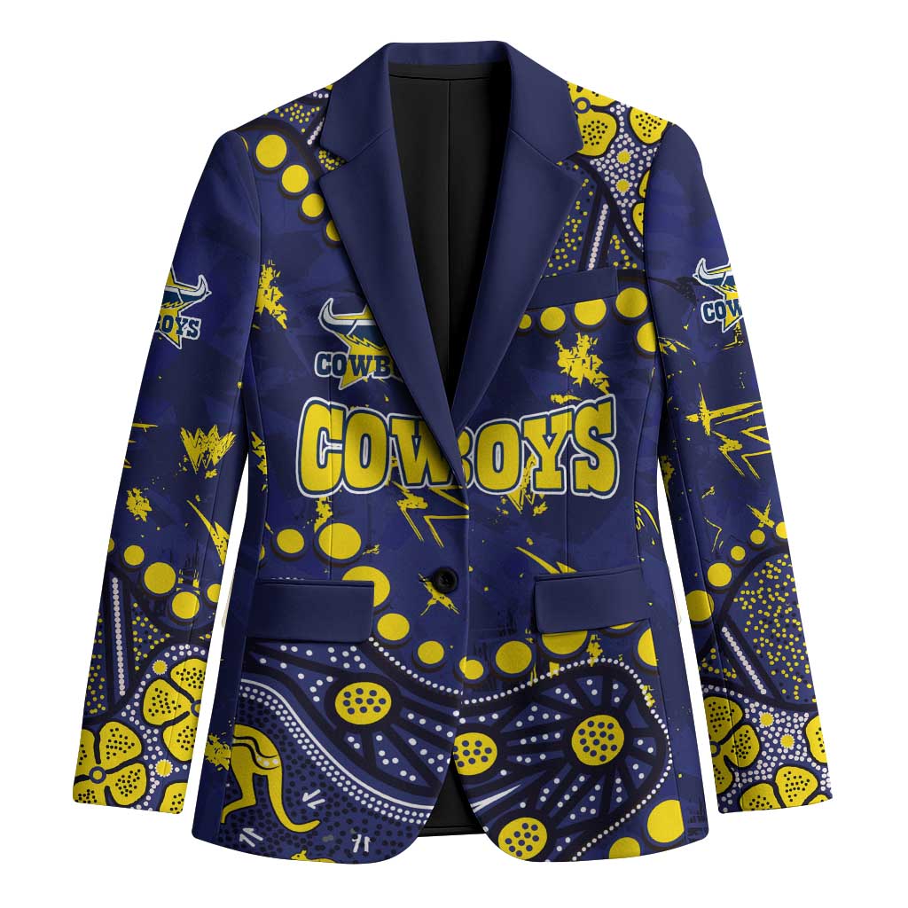 Personalized North Queensland Cowboys Blazer Aboriginal Pattern with Graffiti Style Design