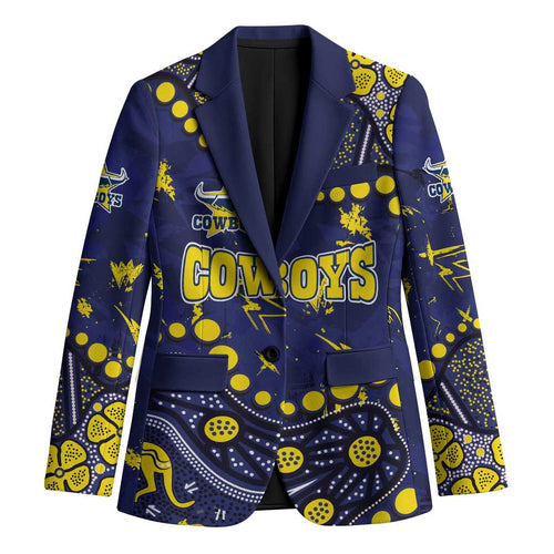 Personalized North Queensland Cowboys Blazer Aboriginal Pattern with Graffiti Style Design