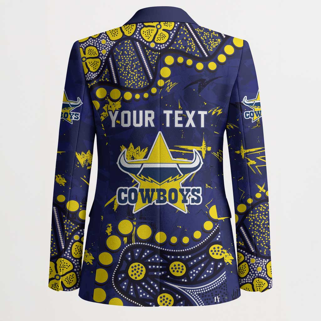 Personalized North Queensland Cowboys Blazer Aboriginal Pattern with Graffiti Style Design