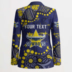 Personalized North Queensland Cowboys Blazer Aboriginal Pattern with Graffiti Style Design