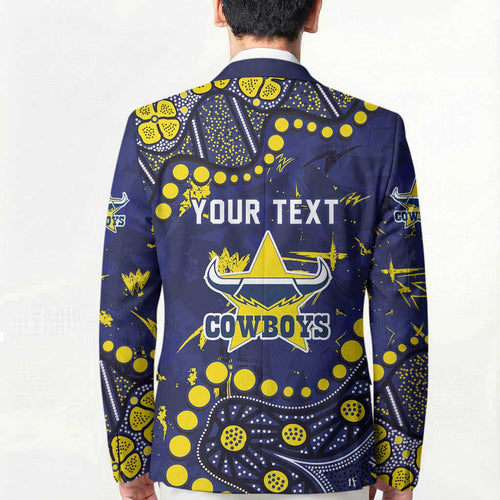 Personalized North Queensland Cowboys Blazer Aboriginal Pattern with Graffiti Style Design