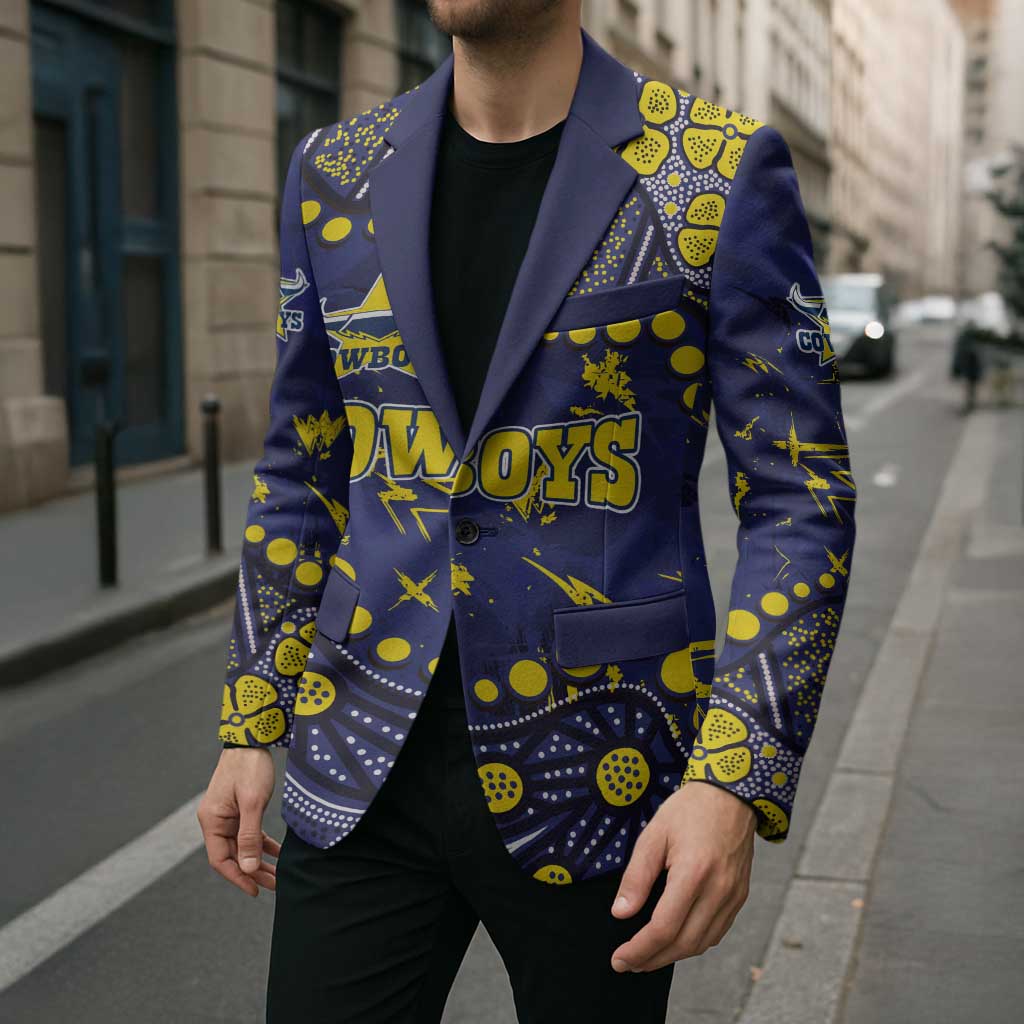 Personalized North Queensland Cowboys Blazer Aboriginal Pattern with Graffiti Style Design