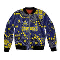 Personalized North Queensland Cowboys Bomber Jacket Aboriginal Pattern with Graffiti Style Design