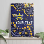 Personalized North Queensland Cowboys Canvas Wall Art Aboriginal Pattern with Graffiti Style Design