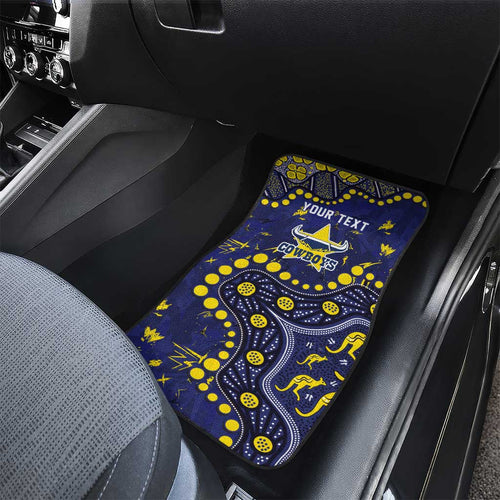 Personalized North Queensland Cowboys Car Mats Aboriginal Pattern with Graffiti Style Design