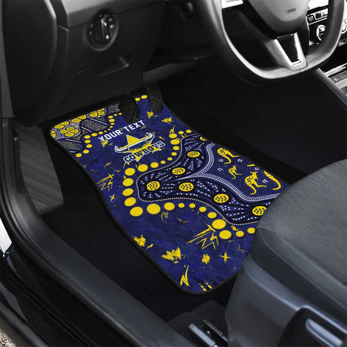 Personalized North Queensland Cowboys Car Mats Aboriginal Pattern with Graffiti Style Design