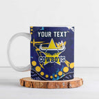 Personalized North Queensland Cowboys Ceramic Mug Aboriginal Pattern with Graffiti Style Design