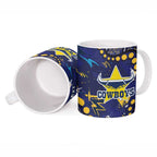 Personalized North Queensland Cowboys Ceramic Mug Aboriginal Pattern with Graffiti Style Design