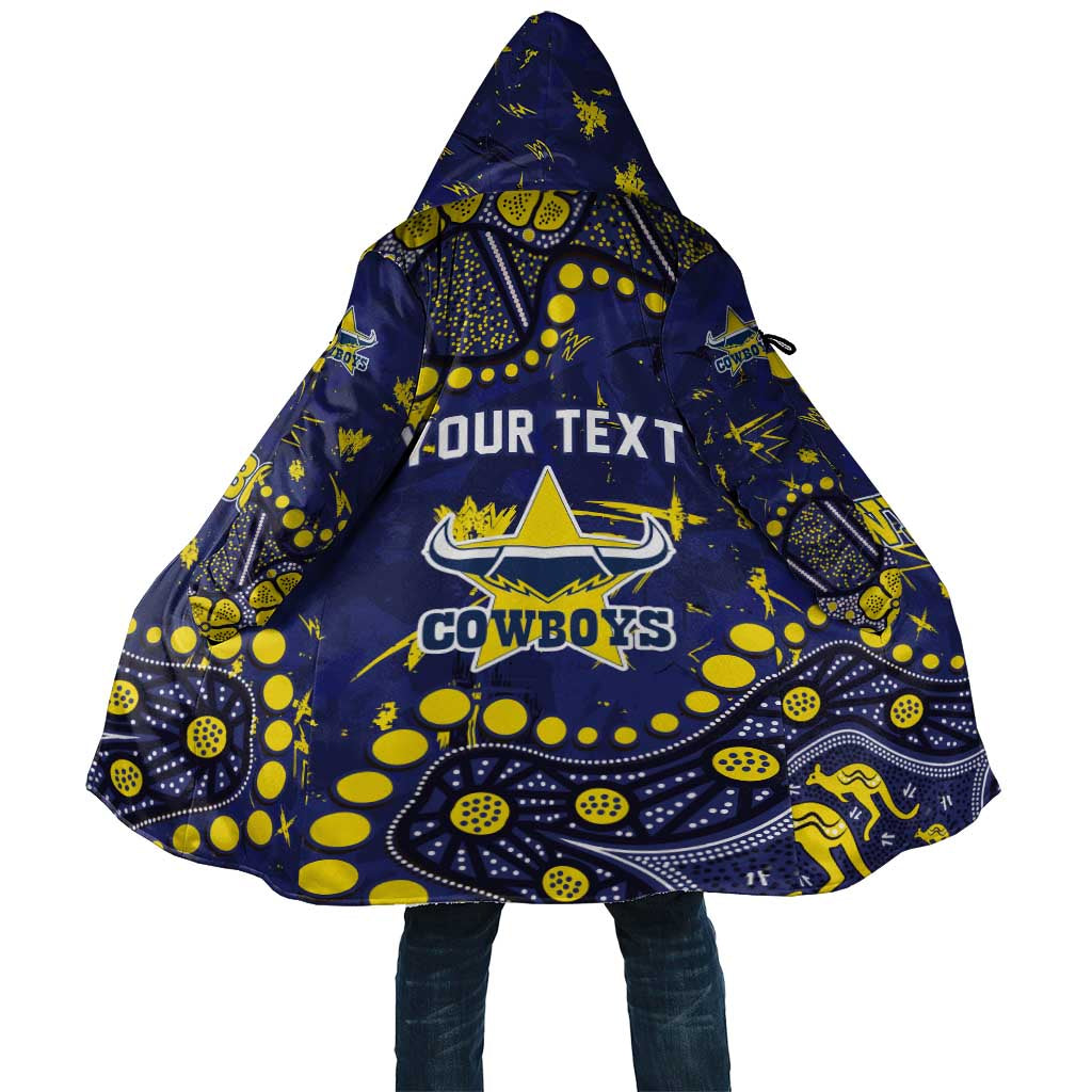 Personalized North Queensland Cowboys Cloak Aboriginal Pattern with Graffiti Style Design
