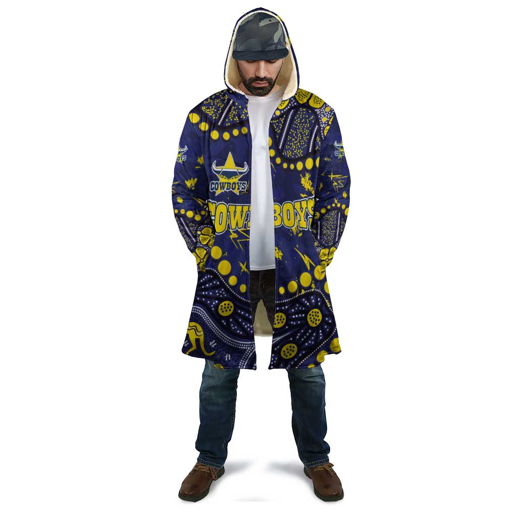 Personalized North Queensland Cowboys Cloak Aboriginal Pattern with Graffiti Style Design