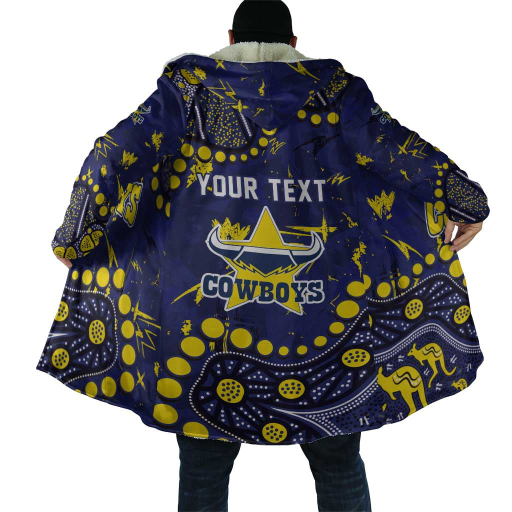 Personalized North Queensland Cowboys Cloak Aboriginal Pattern with Graffiti Style Design