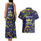 Personalized North Queensland Cowboys Couples Matching Tank Maxi Dress and Hawaiian Shirt Aboriginal Pattern with Graffiti Style Design