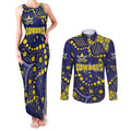 Personalized North Queensland Cowboys Couples Matching Tank Maxi Dress and Long Sleeve Button Shirt Aboriginal Pattern with Graffiti Style Design
