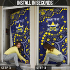 Personalized North Queensland Cowboys Door Cover Aboriginal Pattern with Graffiti Style Design