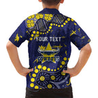 Personalized North Queensland Cowboys Family Matching Long Sleeve Bodycon Dress and Hawaiian Shirt Aboriginal Pattern with Graffiti Style Design
