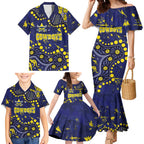 Personalized North Queensland Cowboys Family Matching Mermaid Dress and Hawaiian Shirt Aboriginal Pattern with Graffiti Style Design