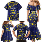 Personalized North Queensland Cowboys Family Matching Mermaid Dress and Hawaiian Shirt Aboriginal Pattern with Graffiti Style Design