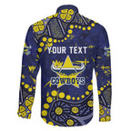 Personalized North Queensland Cowboys Family Matching Mermaid Dress and Hawaiian Shirt Aboriginal Pattern with Graffiti Style Design