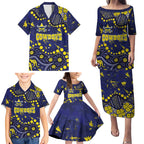 Personalized North Queensland Cowboys Family Matching Puletasi and Hawaiian Shirt Aboriginal Pattern with Graffiti Style Design