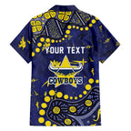 Personalized North Queensland Cowboys Family Matching Puletasi and Hawaiian Shirt Aboriginal Pattern with Graffiti Style Design