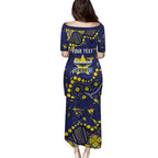 Personalized North Queensland Cowboys Family Matching Puletasi and Hawaiian Shirt Aboriginal Pattern with Graffiti Style Design