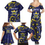 Personalized North Queensland Cowboys Family Matching Summer Maxi Dress and Hawaiian Shirt Aboriginal Pattern with Graffiti Style Design