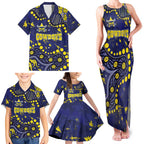 Personalized North Queensland Cowboys Family Matching Tank Maxi Dress and Hawaiian Shirt Aboriginal Pattern with Graffiti Style Design
