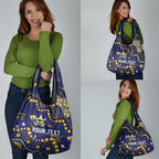 Personalized North Queensland Cowboys Grocery Bag Aboriginal Pattern with Graffiti Style Design