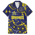 Personalized North Queensland Cowboys Hawaiian Shirt Aboriginal Pattern with Graffiti Style Design
