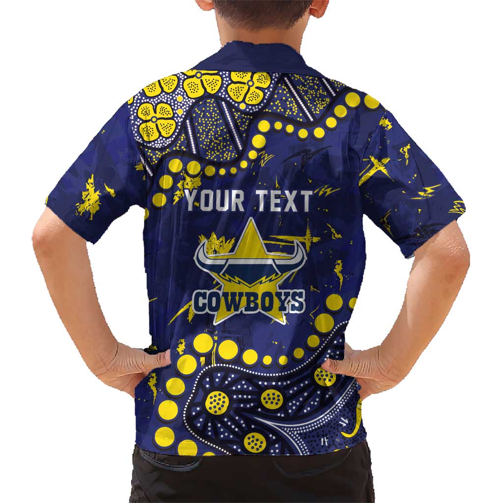 Personalized North Queensland Cowboys Hawaiian Shirt Aboriginal Pattern with Graffiti Style Design