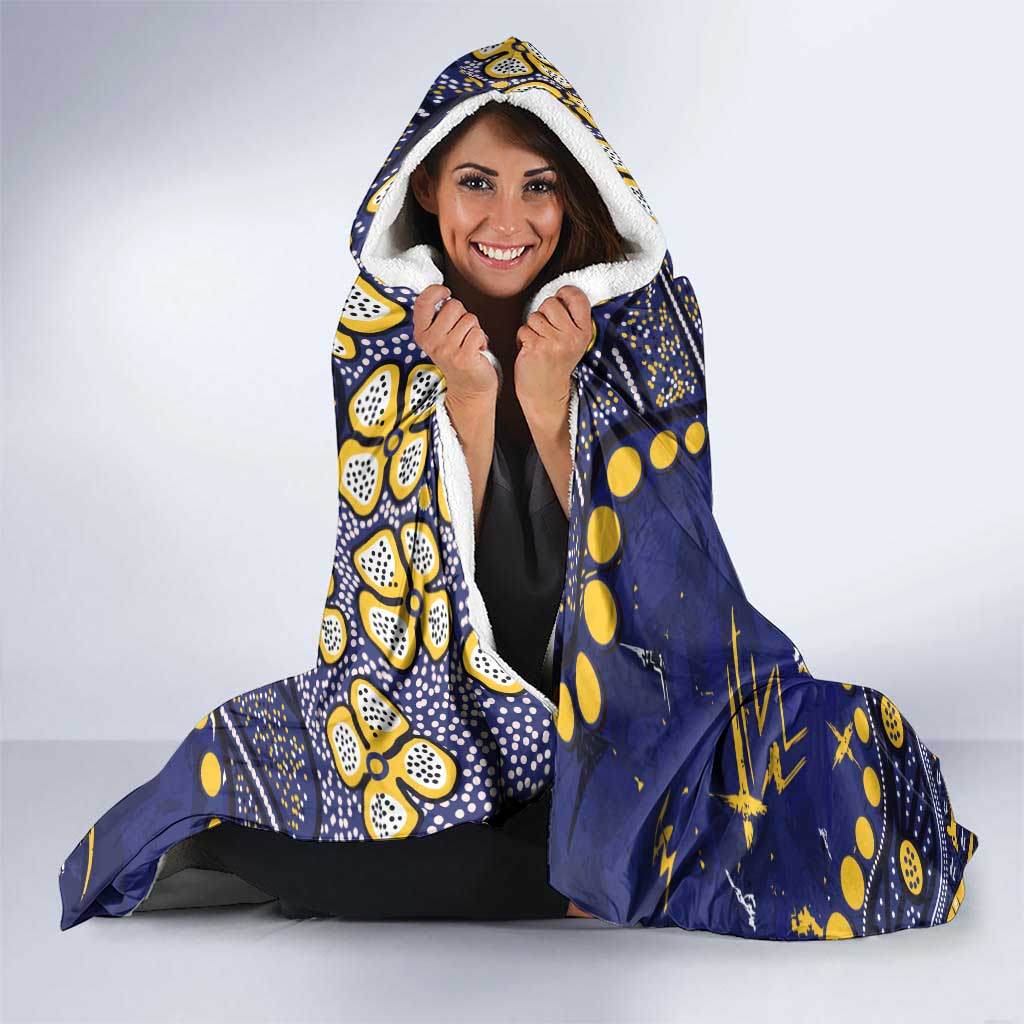 Personalized North Queensland Cowboys Hooded Blanket Aboriginal Pattern with Graffiti Style Design