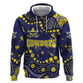 Personalized North Queensland Cowboys Hoodie Aboriginal Pattern with Graffiti Style Design
