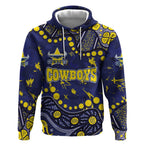 Personalized North Queensland Cowboys Hoodie Aboriginal Pattern with Graffiti Style Design