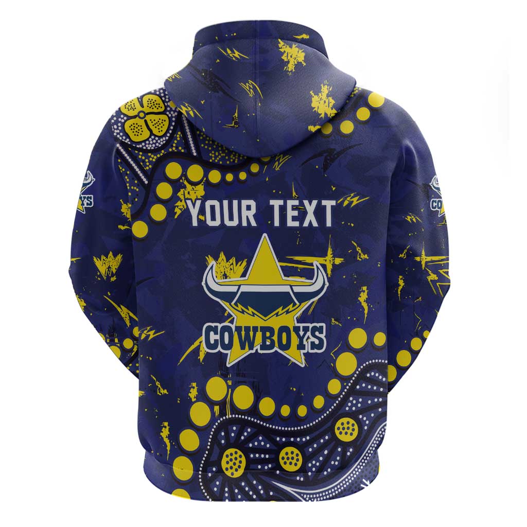 Personalized North Queensland Cowboys Hoodie Aboriginal Pattern with Graffiti Style Design