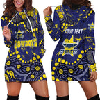 Personalized North Queensland Cowboys Hoodie Dress Aboriginal Pattern with Graffiti Style Design