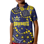 Personalized North Queensland Cowboys Kid Polo Shirt Aboriginal Pattern with Graffiti Style Design