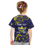 Personalized North Queensland Cowboys Kid T Shirt Aboriginal Pattern with Graffiti Style Design