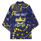 Personalized North Queensland Cowboys Kimono Aboriginal Pattern with Graffiti Style Design