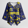 Personalized North Queensland Cowboys Kimono Sleeve Blouse Aboriginal Pattern with Graffiti Style Design
