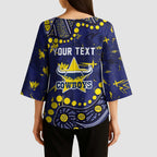 Personalized North Queensland Cowboys Kimono Sleeve Blouse Aboriginal Pattern with Graffiti Style Design